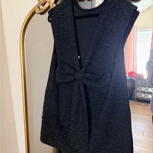 Black Sleeveless Dress with back bow detail
